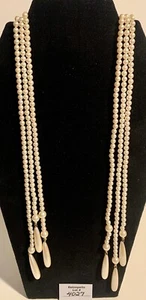 Liz Claiborne Multi Strang Kunstperlen geknotet Quaste Statement Halskette - Bild 1 von 17