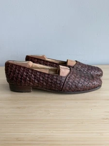 Vintage 80’s Polo Ralph Lauren Brown Basket Woven Leather Loafers - Men’s 10D - Bild 1 von 10
