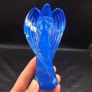 Natural Blue Opalite Crystal Quartz Carved Angel Figurine Healing Decorate 4.5'' - Picture 1 of 10