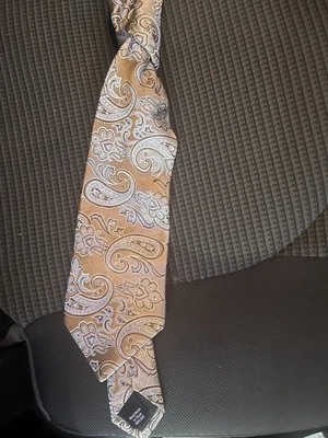 Corbata Stlye clásica vintage azul crema y marrón con corbata vintage 1940 para hombre Foto 1 de 2