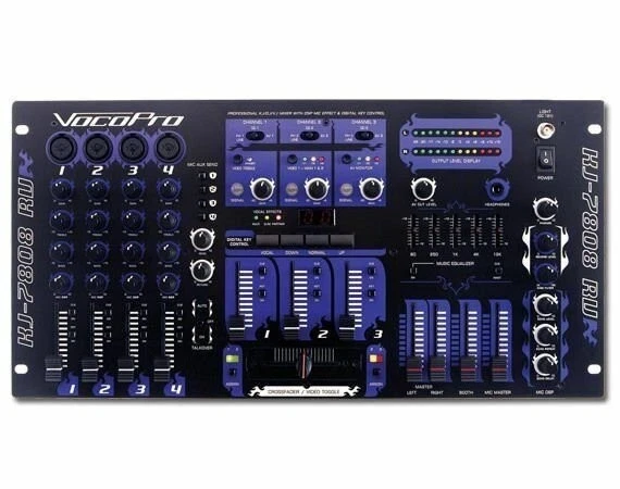 VocoPro Pro KJ/DJ/VJ Mixer w/ DSP Mic Effect & Digital Key Control - KJ7808RV - Image 1 of 3