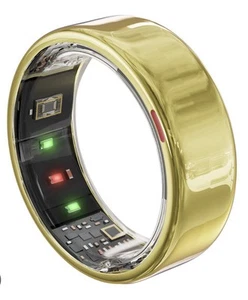 POBOVi Sleep Tracker Smart Ring - Gold Size 11 - With Wireless Charging Case - Picture 1 of 8