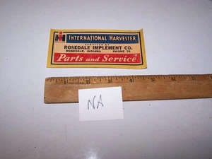 1947 Rosedale Indiana Implement Co Calcomanía Meyercord Cosechadora Internacional IH-NA - Imagen 1 de 2