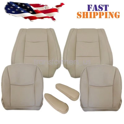 For 2003-2009 Lexus GX470 Front Side Bottom & Top Seat Cover & Armrest Cover Tan Foto 1 de 4