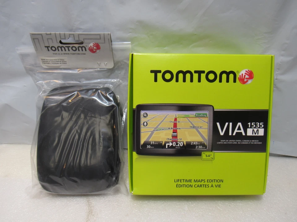 New TomTom VIA 1535M  US Canada Mexico Auto In-Dash W/ Carry Case Bundle X89J - Image 1 of 4