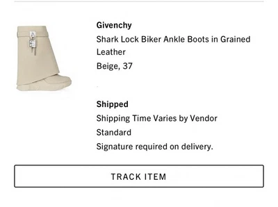 GivenchyShark Lock Biker Ankle Boots in GrainedLeatherBeige, 37 - Image 1 of 4