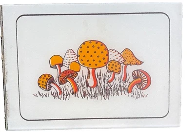 Vintage Merry Mushroom Frosted White Glass Cutting board  20x14 - Image 1 of 3