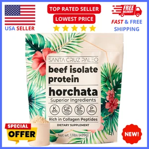 Paleo Beef Isolate Protein – Collagen Peptides 1.1lb Horchata Flavor, Grass-Fed - Picture 1 of 6