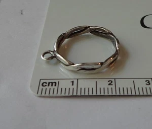 size 5 Sterling Silver 3mm wide Braided Band to Add a Charm on a Ring - Picture 1 of 5
