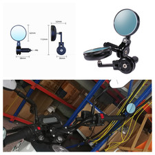 Motorcycle CNC Aluminum 7/8in Handle Bar End Side Rearview Mirrors Anti-Glare