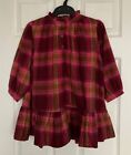 New Next Girls Pink Check High Neck Smock Dress Size 4-5 Years