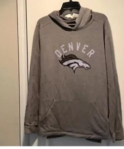 Denver Broncos NFL Hoodie Pullover Gray Size Large New - Picture 1 of 11