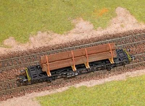 Busch 1693 HO Gauge Reinforcing Cage Wagon Load (3) - Picture 1 of 2