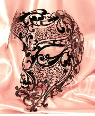Venetian Filigree Mask with Swarovski Made in Italy Masquerade and Decoration - Image 1 of 4