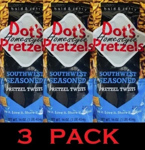 3x Dot's Homestyle SOUTHWEST SEASONED PRETZEL TWISTS 16 oz - 3 PACK - Picture 1 of 3