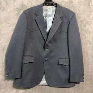 Vintage 70’s Levi’s Western Wear Blazer Sport Coat Blue Mens Size 44L Long USA - Picture 1 of 15