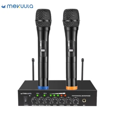 UHF Mikrofon Set Zweikanal Bluetooth 5.0 Wireless Microphone für Karaoke Party - Bild 1 von 4