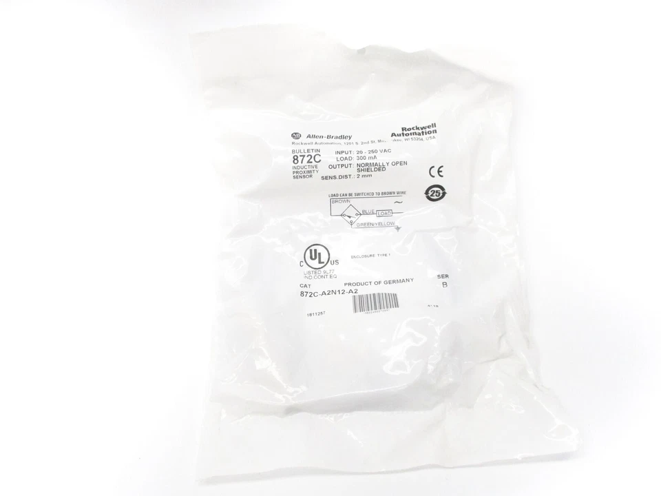 ALLEN BRADLEY 872C-A2N12-A2 SER. B 20-250VAC NSMP - Image 1 of 1