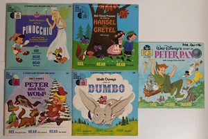 5 Vintage Walt Disney Disneyland See Hear Read Books with Vinyl Records - Picture 1 of 3