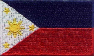 Philippinische Flagge bestickte Patches 2,5"" x 1,5"" Aufbügeln - Bild 1 von 1