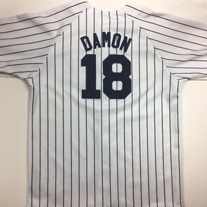 Matt Damon #18 Youth XL New York Yankees White Pinstripe Home Baseball Jersey - Picture 1 of 9