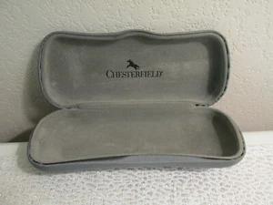 CHESTERFIELD FIREARMS SUNGLASSES EYEGLASSES CASE GRAY HARD COVER HORSE LOGO  - Picture 1 of 3