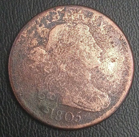1805 Draped Bust Large Cent (1c Penny) - Sheldon S-269 (R1) Cover