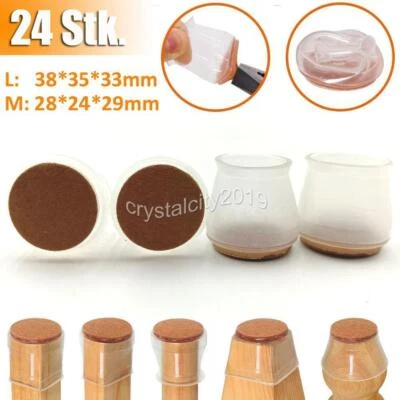 24x Flexible Stuhlbein Schutzkappen Filzgleiter Bodenschutz Schoner Elastisch - Bild 1 von 4