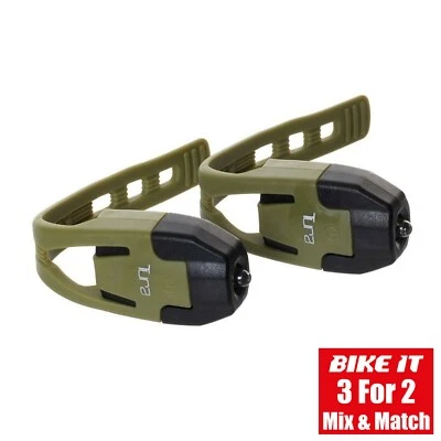 TURA LIZARD EASY-FIT FRONT & REAR BICYCLE/BIKE LED LIGHTS - BLK/GREEN - REDUCED! - Image 1 of 4