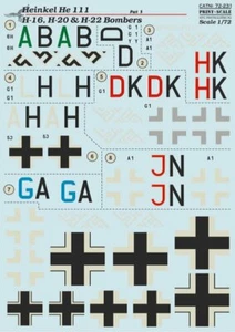 Print Scale 1/72 #72231 Heinkel He111H-16 & H-20 & H-22 Bombers #5 - Picture 1 of 3