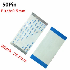 FFC/FPC Flexible Flat Cable Pitch 0.5mm 50-Pin 50P 60V 80C VW-1 Forward/Reverse - Picture 1 of 4