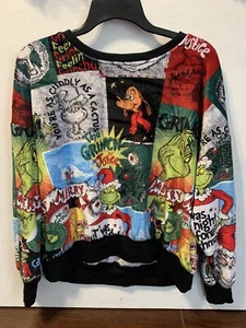 Justice Girls The Grinch Velour Sweatshirt Size JRs XL(16/18) Christmas Dr Seuss - Picture 1 of 7