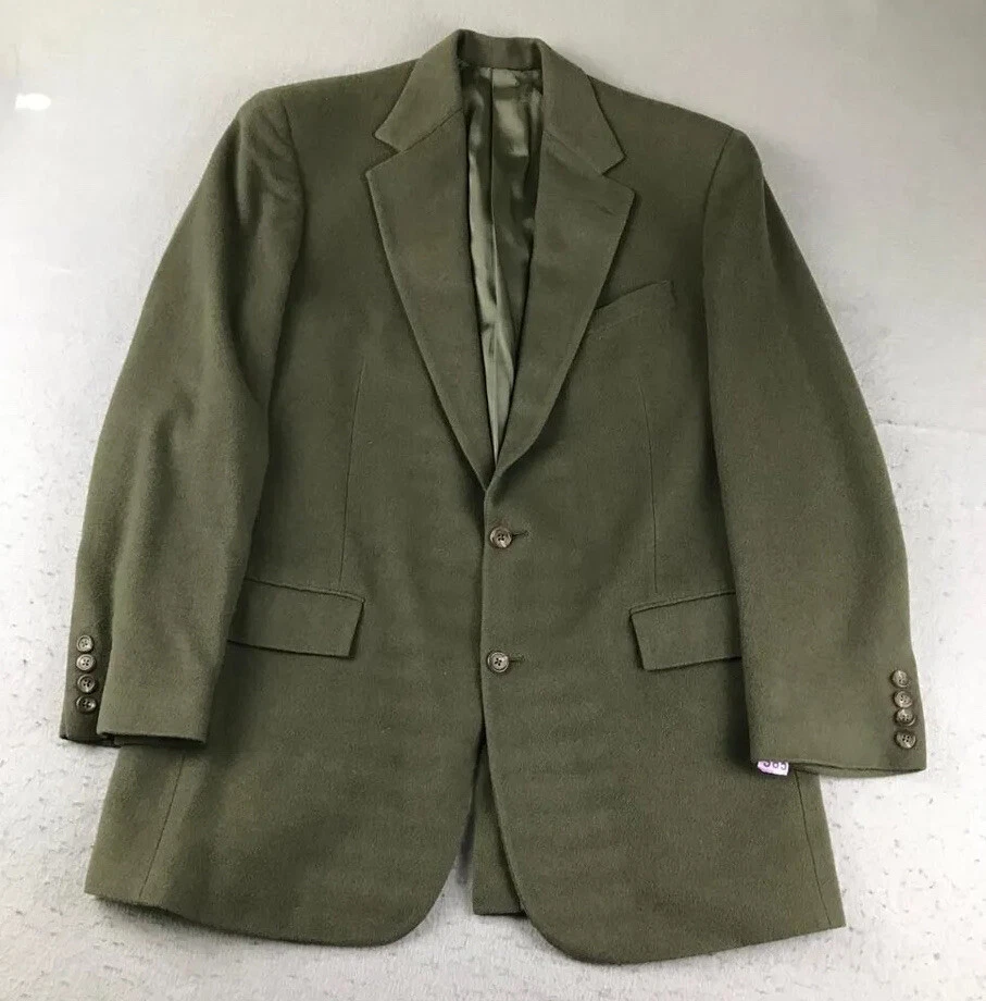 VTG Polo Ralph Lauren Blazer Mens 42 Long Green 100% Camel Hair Button Lined USA - Image 1 of 4