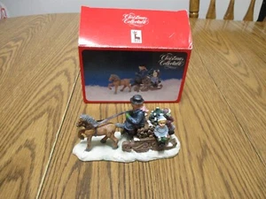 Santa's Best Christmas Sammlerstück VATER und KINDER MIT PFERD Figur - Bild 1 von 5
