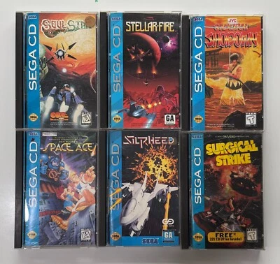 6 SEGA CD Games Lot - CIB - Soul Star, Samurai Shodown, Silpheed, Space Ace - Image 1 of 3