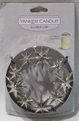 Yankee Candle Illuma-Tapa Candle Jar Topper J/T 4th of July Star Star Star Star Stars en plata Foto 1 de 4