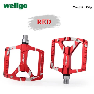 Wellgo Flat/Platform Pedals MTB Bike Alloy Cycling Pedals Parts Cycling Cleats - Image 1 of 4