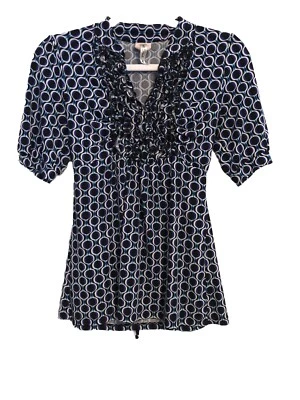 Blusa Top Pequeña Heart Soul Mujer Multicolor Volantes Estampado Geométrico Azteca Boho Foto 1 de 4