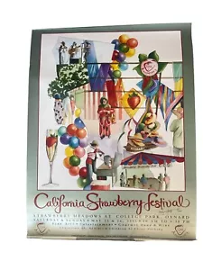 Poster California Strawberry Festival 1993 firmato #2/100 Penny Soto artista vintage - Foto 1 di 3