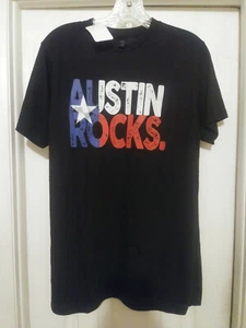 Tultex Austin Rock Damen Schwarz Polyester Grafik Print Kurzarm Top Gr. M - Bild 1 von 7