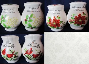 S&P Set, Salt Ceramic - CELEBRATE THE MAGIC Spirit Christmas Love PEACE HOPE JOY - Picture 1 of 25