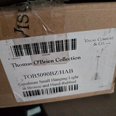 Visual Comfort Goodman Small Hanging Light Bronze Antique Brass TOB5090 No Shade - Image 1 of 4