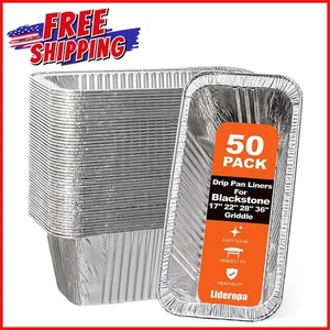 50er-PACK FETTBECHER EINLAGEN Schwerlast Aluminiumfolie Blackstone Gitter Auffangschale - Bild 1 von 8
