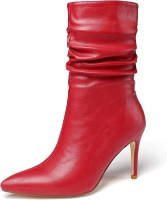 Vivianly Mujeres Botas de Tacón Punta Tacones de Aguja Cremallera Media Pantorrilla...  Foto 1 de 4