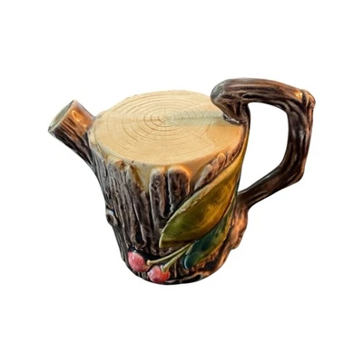 Antique Zsolnay Rare Tree Stump Shaped Cherry Patterned Glazed Liqueur Bottle - Image 1 of 4