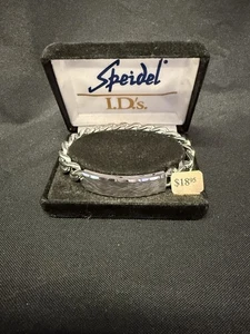 Vintage gravierbares ID Armband SPEIDEL USA silberfarben 8,5" Gliederarmband 2A5 - Bild 1 von 6