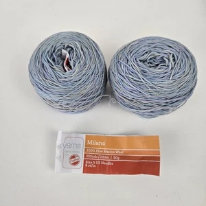 2 Artyarns Milano Knäuel 100% Merinowolle blau grün grau geprüft 50 g 255 Jahre - Bild 1 von 4