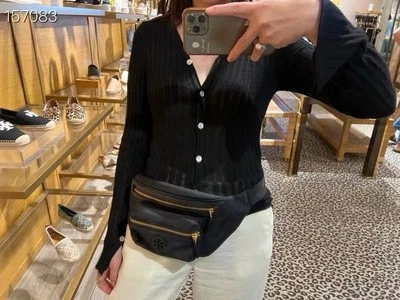 Riñonera bandolera Tory Burch de nailon negra nueva con etiquetas Foto 1 de 4