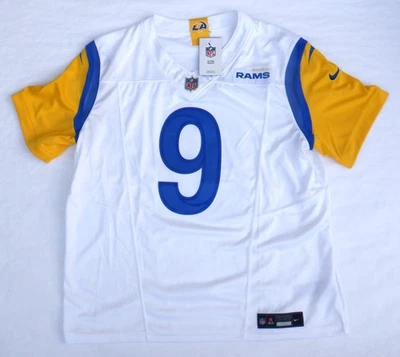 Nike $175 Para hombres XL Matthew Stafford Los Angeles Rams Jersey Blanco Calce Suelto LEER Foto 1 de 4