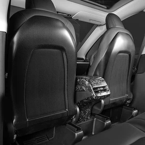 Fit 17-23 Tesla Model 3/Y Real Molded Carbon Fiber Seat Back Replacement Pair - Picture 1 of 6